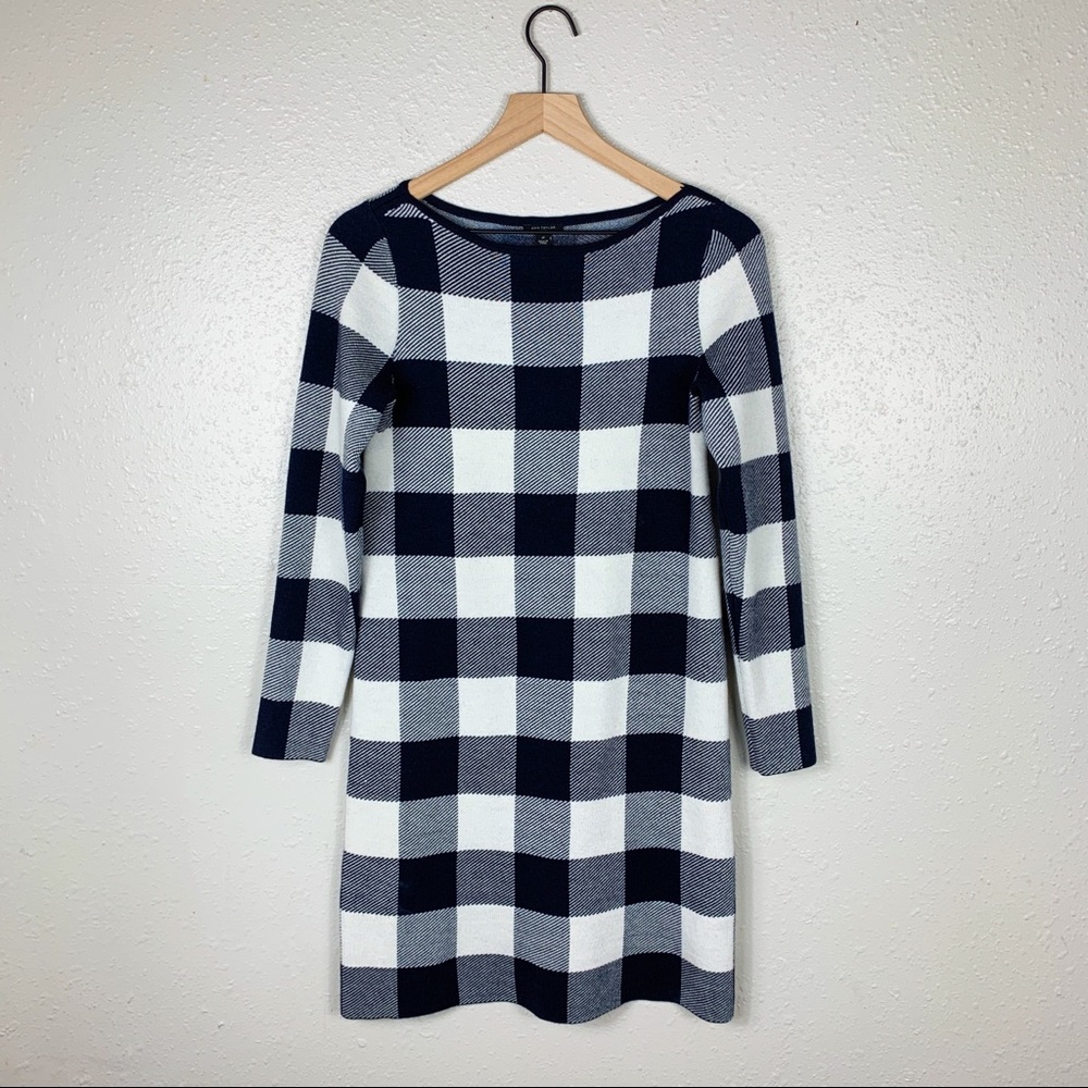 Ann Taylor petite buffalo plaid sweater dress